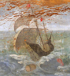 Jonas (tempête), panneau peint n° 11 de la série B, chapelle du château de La Mothe-Saint-Héray