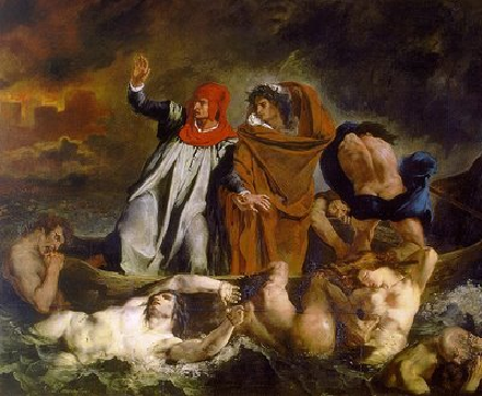 Eugne Delacroix, Dante et Virgile aux enfers (1822)